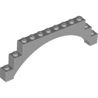 Lego kostka (kostička) most oblouk 1x12x3, světle modro šedá (6096381, 6246844)